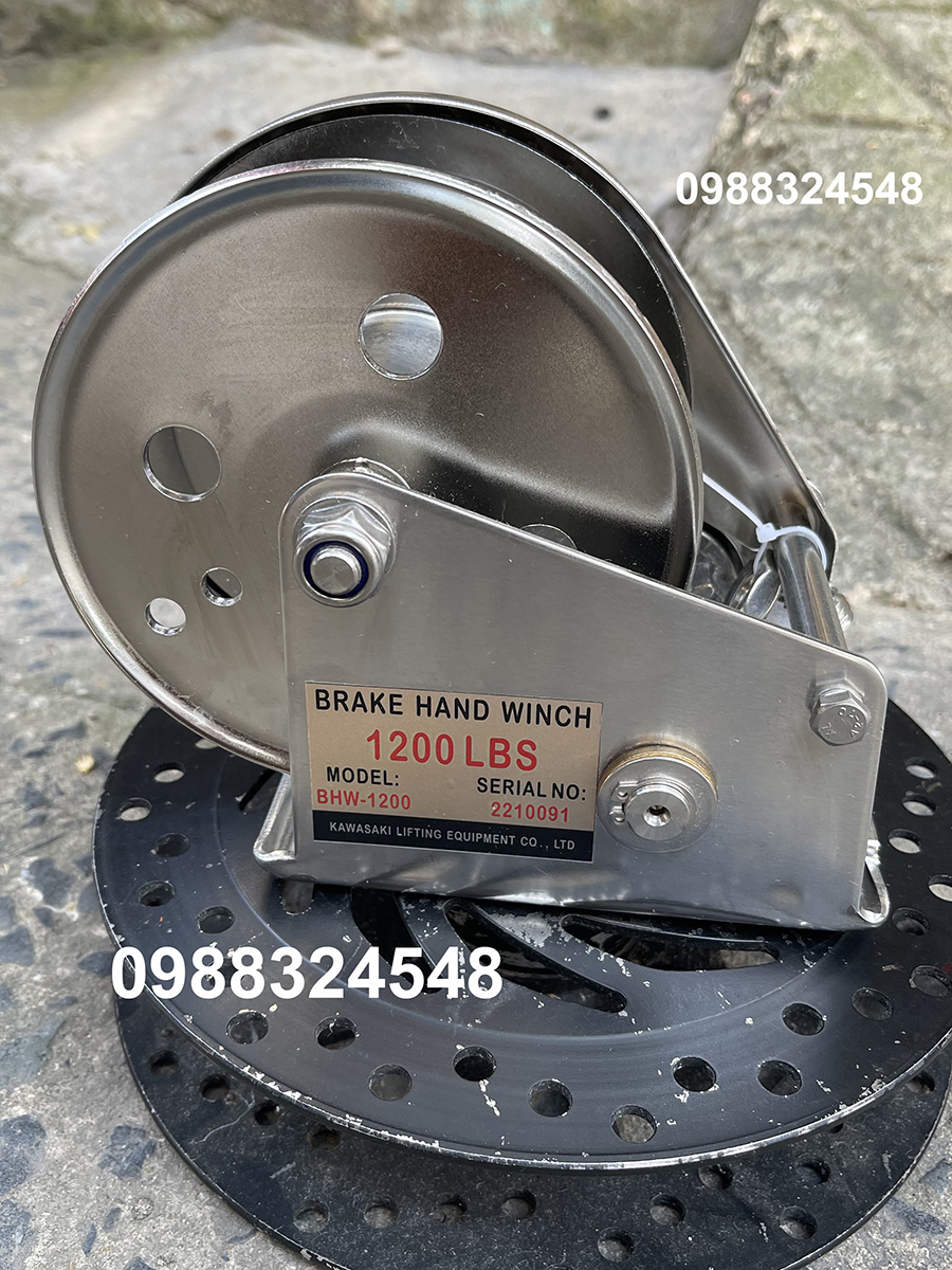 Tời quay tay inox 304 Kawasaki BHW-1200 / BHW-1200 Kawasaki Stainless Steel Hand Winch