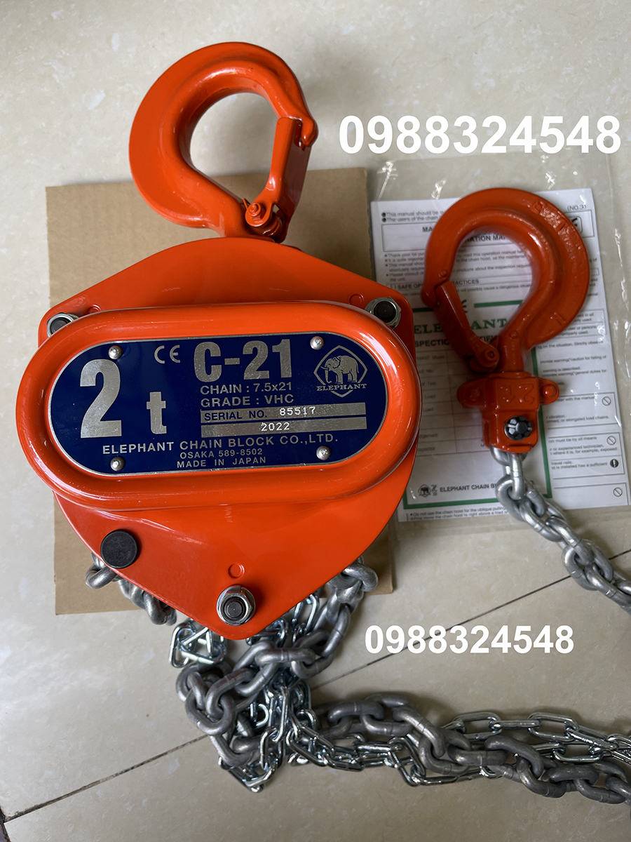 Pa lăng kéo tay 2 tấn Elephant C21-2 / C21-2 Elephant Manual Chain Hoist