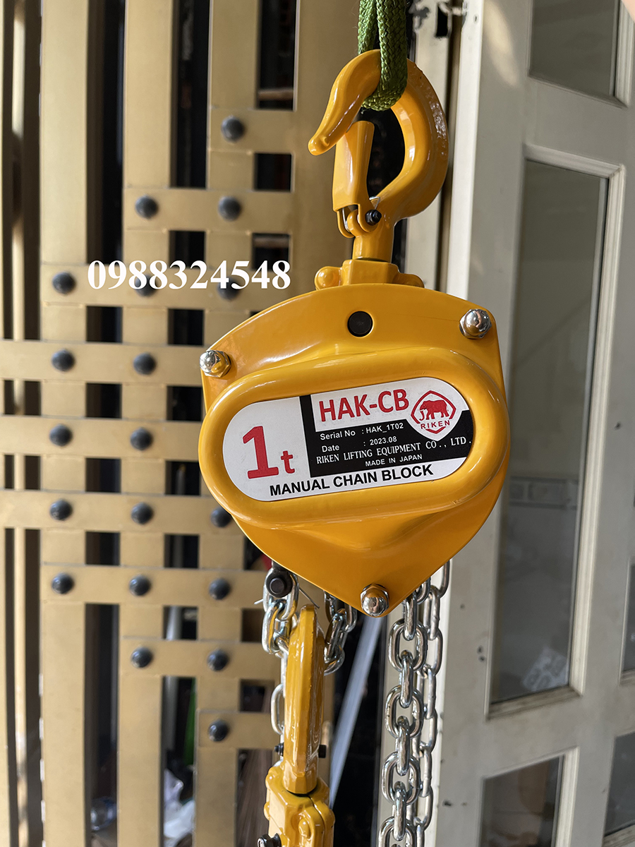 Pa lăng kéo tay Riken 1 tấn HAK-CB/ 1 ton HAK-CB Riken Manual Chain Hoist