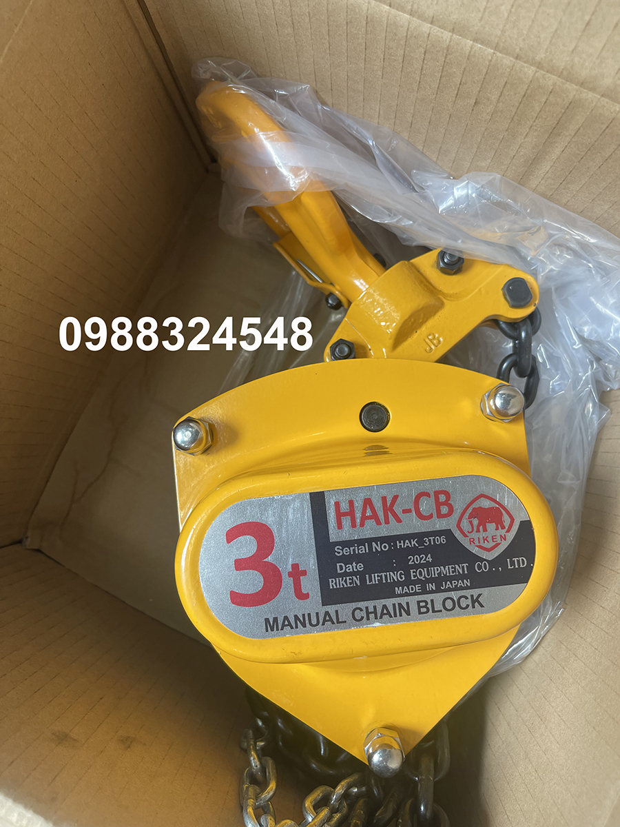 Pa lăng kéo tay Riken 3 tấn HAK-CB/ 3 ton HAK-CB Riken Manual Chain Hoist