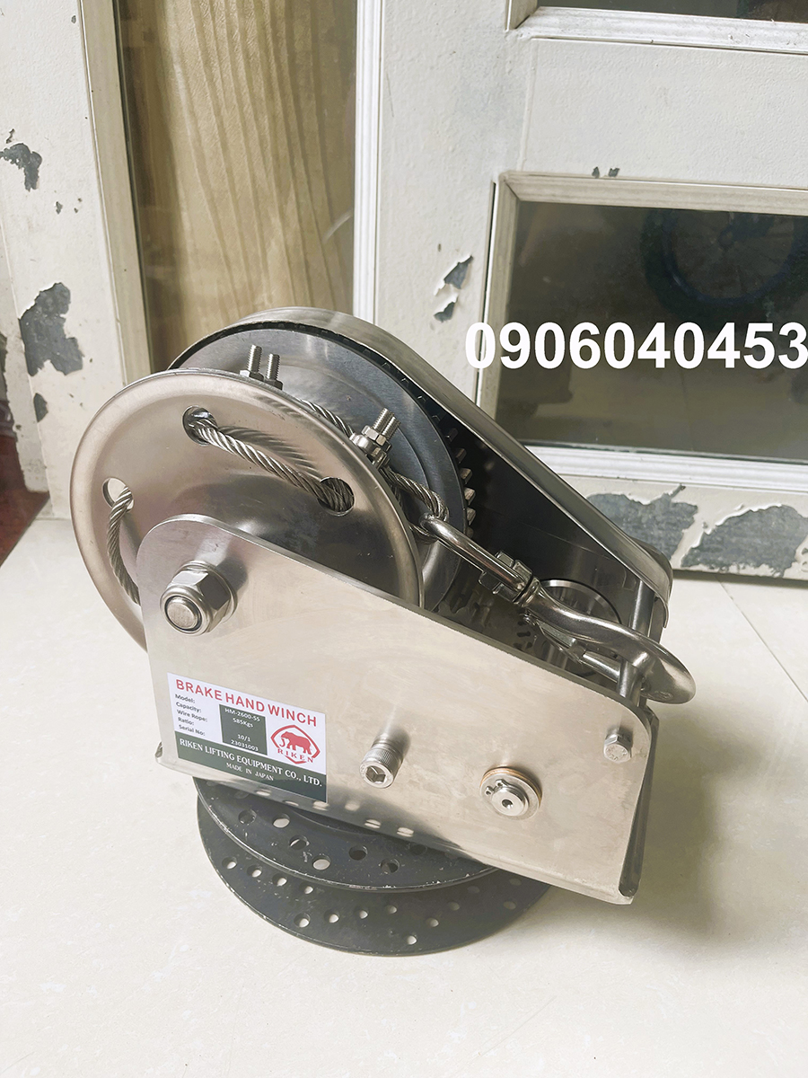 Tời quay tay inox 304 Riken HM-2600W-SS / HM-2600W-SS Stainless Steel Hand Winch