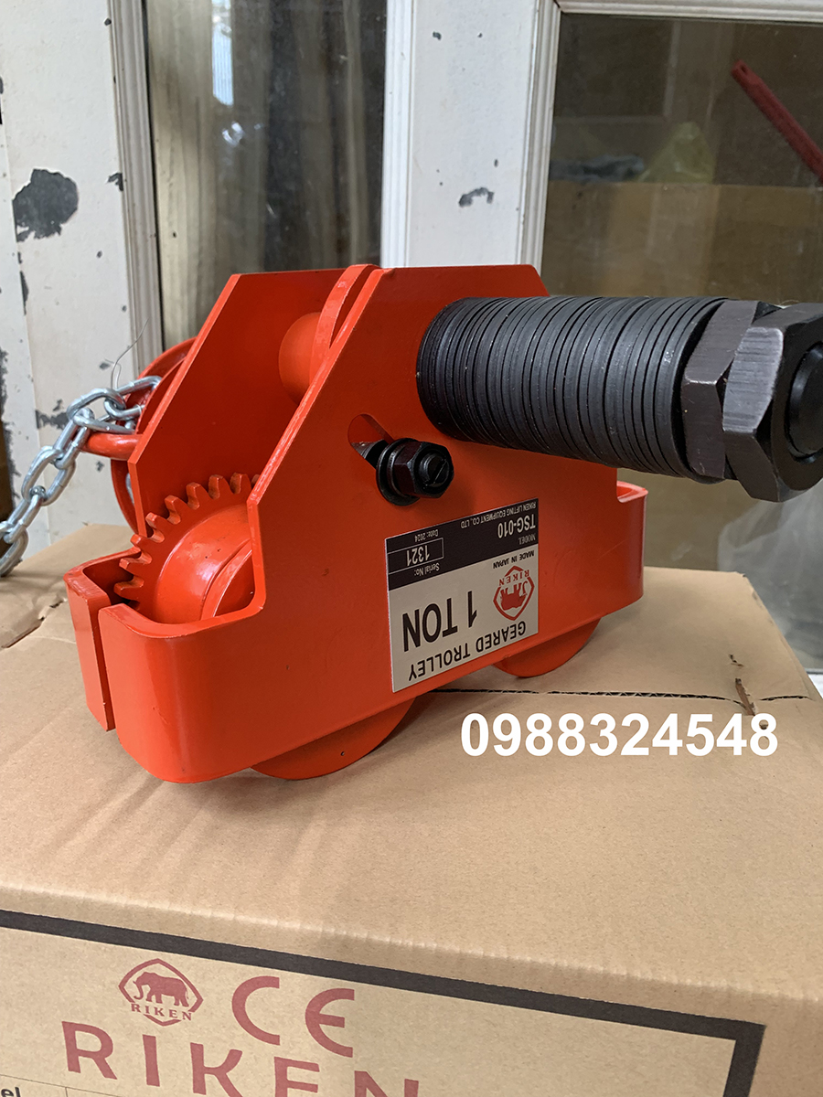 Con chạy kéo tay 1 tấn Riken TSG-010/ 1 ton TSG-010 Riken Geared Trolley