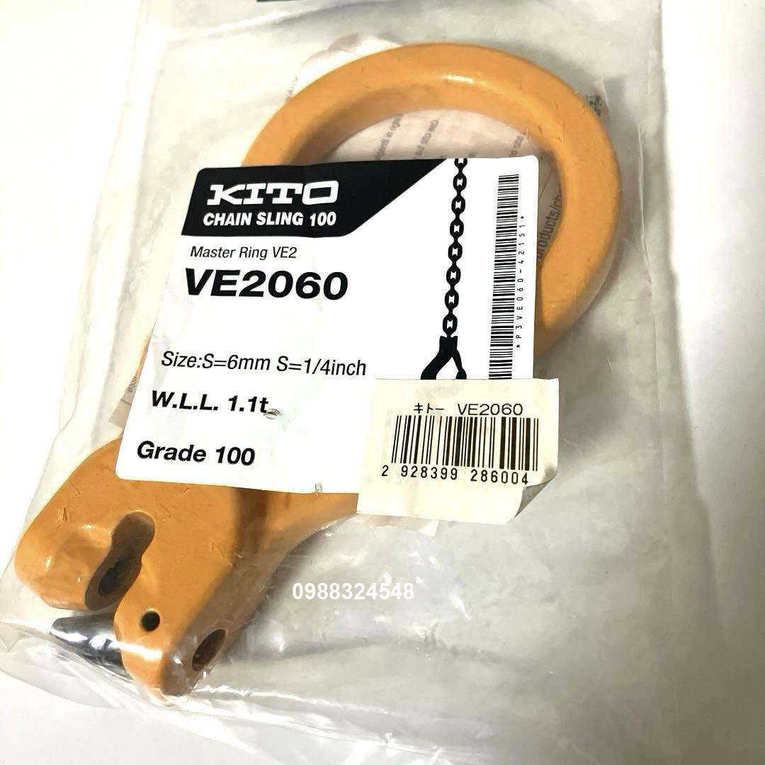 Vòng khuyên xích Kito 1.1 tấn VE2060 / VE2060 Kito Master Link for single leg slings