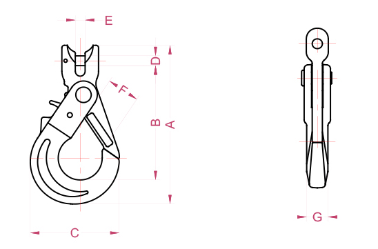 Móc cẩu Daichang HKSC / Daichang HKSC_safety latch hook clevis type