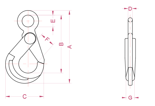 Móc cẩu Daichang HKSE / Daichang HKSE_safety latch hook eye type