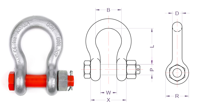 Ma ní DCH 55 tấn SHAB-003/ SHAB-003 Alloy Shackles